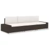 3 személyes barna elemes polyrattan kanapé