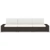 3 személyes barna elemes polyrattan kanapé