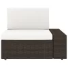  3 személyes barna elemes polyrattan kanapé