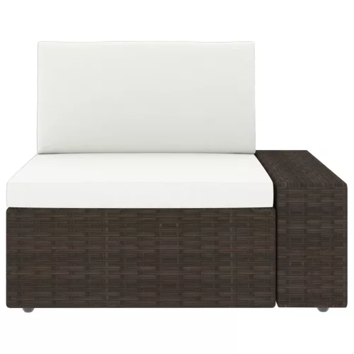  3 személyes barna elemes polyrattan kanapé