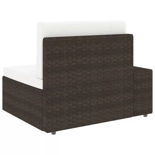  3 személyes barna elemes polyrattan kanapé