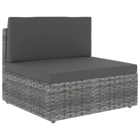  szürke polyrattan középső kanapéelem