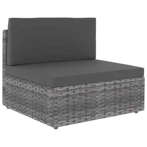  szürke polyrattan középső kanapéelem