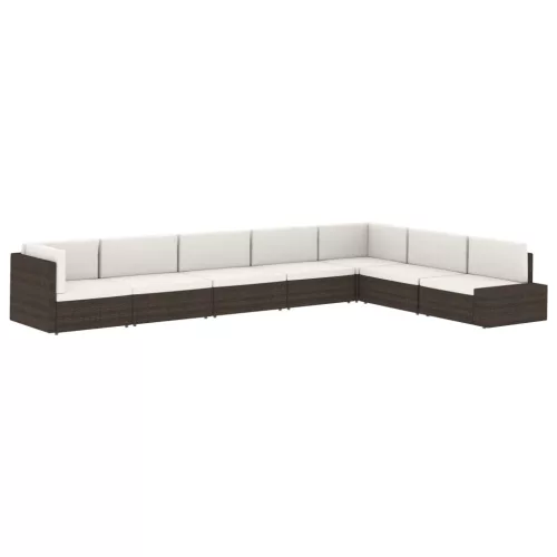  szürke polyrattan középső kanapéelem