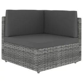  szürke polyrattan sarokkanapé-elem