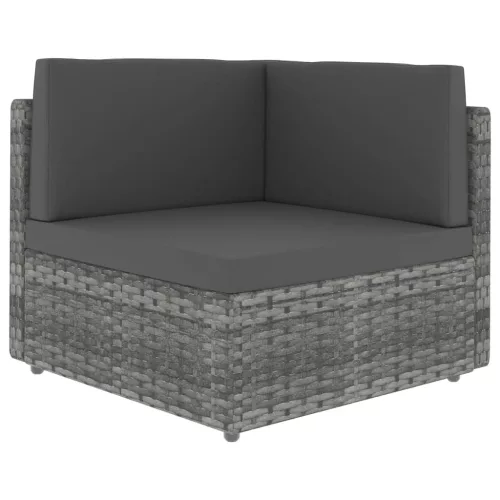  szürke polyrattan sarokkanapé-elem