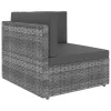  szürke polyrattan sarokkanapé-elem