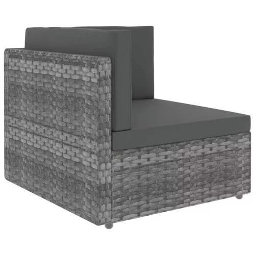  szürke polyrattan sarokkanapé-elem