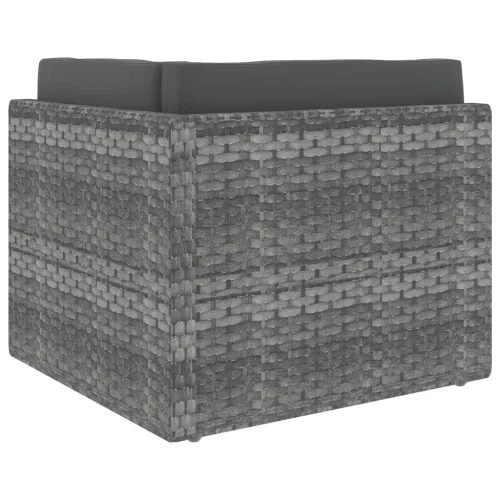  szürke polyrattan sarokkanapé-elem