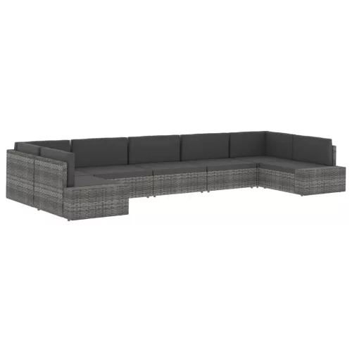  szürke polyrattan sarokkanapé-elem