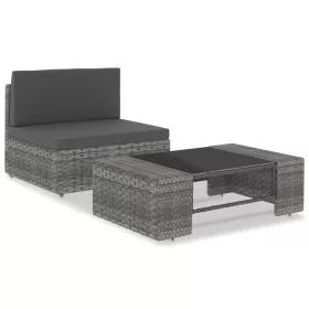  2 részes szürke polyrattan kerti ülőgarnitúra