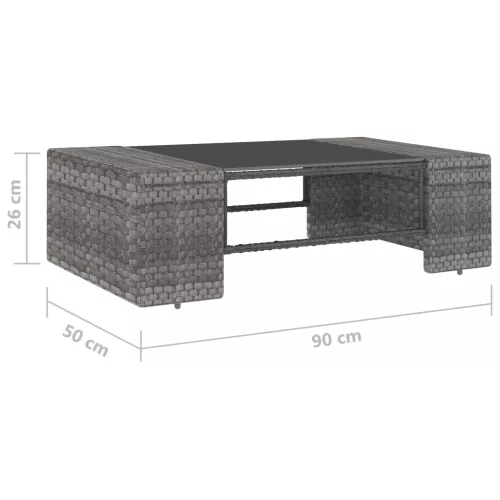  2 részes szürke polyrattan kerti ülőgarnitúra