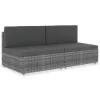  2 személyes szürke elemes polyrattan kanapé