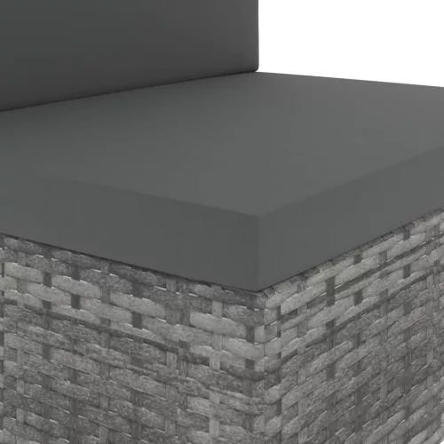  2 személyes szürke elemes polyrattan kanapé