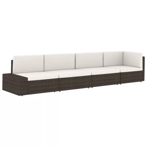  2 személyes szürke elemes polyrattan kanapé