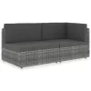  2 személyes szürke elemes polyrattan kanapé