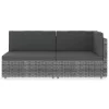  2 személyes szürke elemes polyrattan kanapé