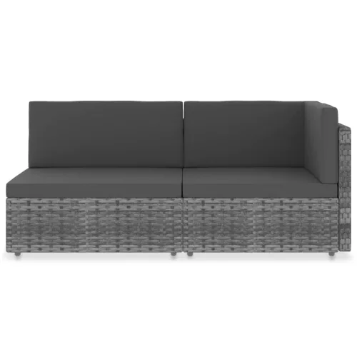  2 személyes szürke elemes polyrattan kanapé