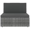  2 személyes szürke elemes polyrattan kanapé