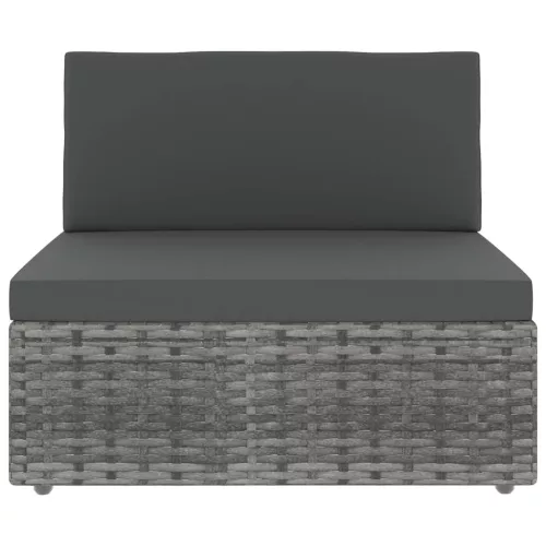  2 személyes szürke elemes polyrattan kanapé