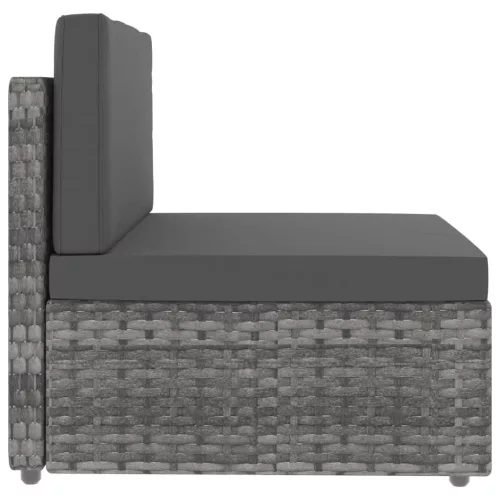  2 személyes szürke elemes polyrattan kanapé