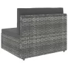  2 személyes szürke elemes polyrattan kanapé