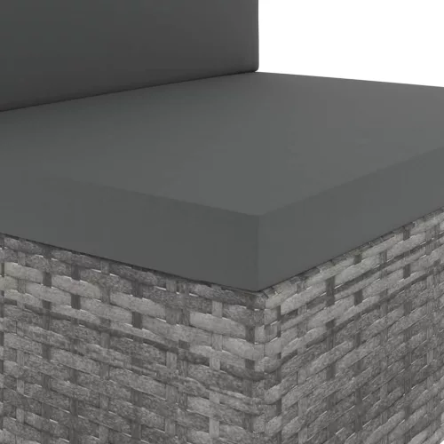  2 személyes szürke elemes polyrattan kanapé