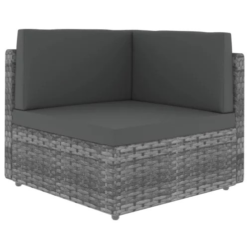  2 személyes szürke elemes polyrattan kanapé