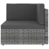  2 személyes szürke elemes polyrattan kanapé