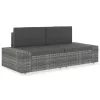  2 személyes szürke elemes polyrattan kanapé