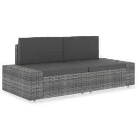  2 személyes szürke elemes polyrattan kanapé