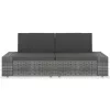  2 személyes szürke elemes polyrattan kanapé