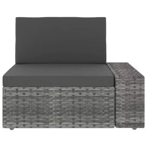  2 személyes szürke elemes polyrattan kanapé