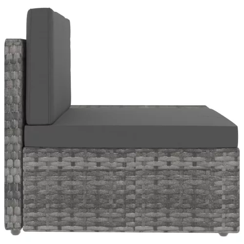  2 személyes szürke elemes polyrattan kanapé