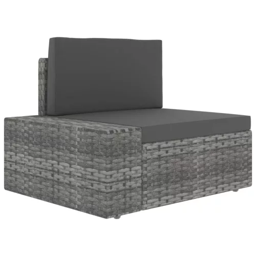  2 személyes szürke elemes polyrattan kanapé