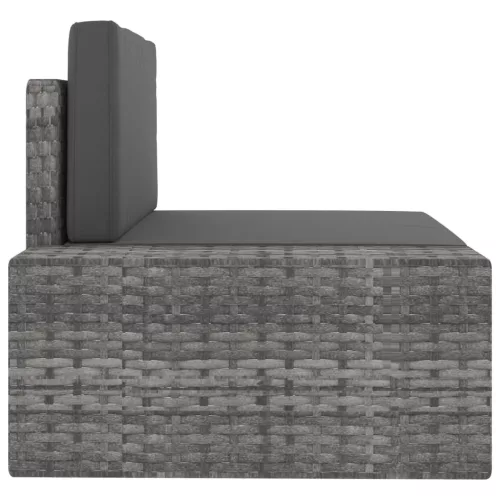  2 személyes szürke elemes polyrattan kanapé