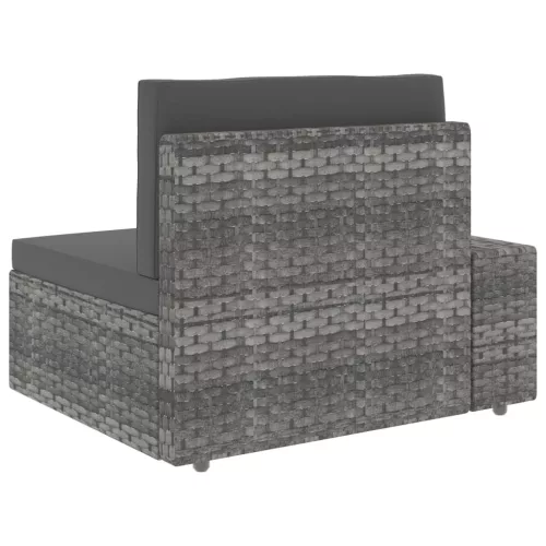  2 személyes szürke elemes polyrattan kanapé