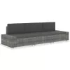  3 személyes szürke elemes polyrattan kanapé