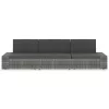  3 személyes szürke elemes polyrattan kanapé
