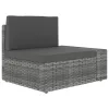  3 személyes szürke elemes polyrattan kanapé