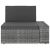  3 személyes szürke elemes polyrattan kanapé