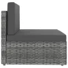  3 személyes szürke elemes polyrattan kanapé