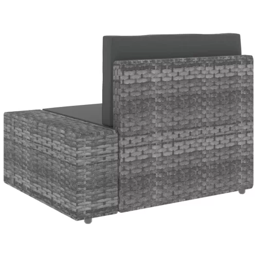  3 személyes szürke elemes polyrattan kanapé