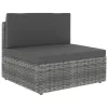  3 személyes szürke elemes polyrattan kanapé