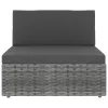  3 személyes szürke elemes polyrattan kanapé