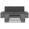  3 részes szürke polyrattan kerti ülőgarnitúra