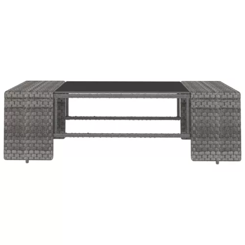  3 részes szürke polyrattan kerti ülőgarnitúra