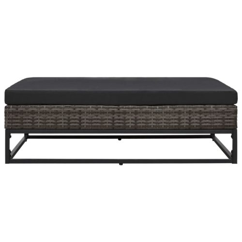  5 részes szürke polyrattan kerti bútorszett párnákkal