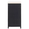  7 részes fekete polyrattan kerti bárszett párnákkal