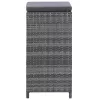  7 darabos szürke polyrattan kerti bárszett párnákkal